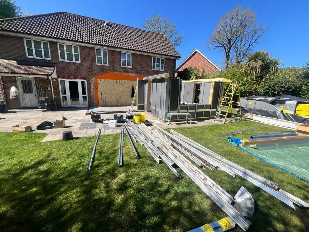 modern hup extension under construction