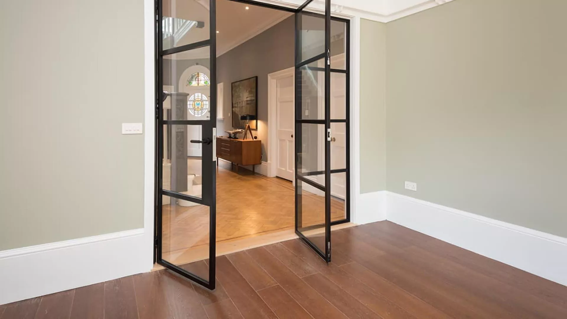 Internal glass doors example from the Spectrum Glazing range