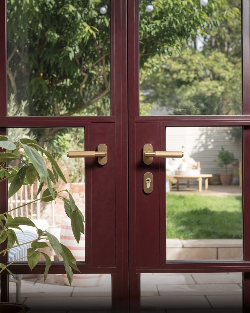 Black Red Aluminium Soho French Door Essex