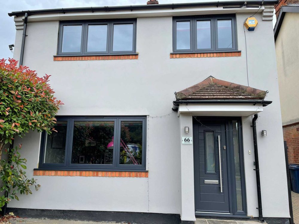 dark grey flush windows