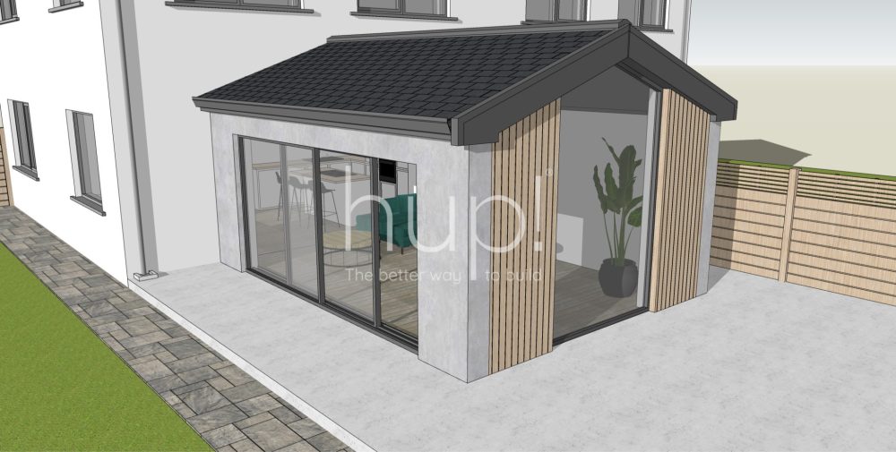 hup extension timber clad render