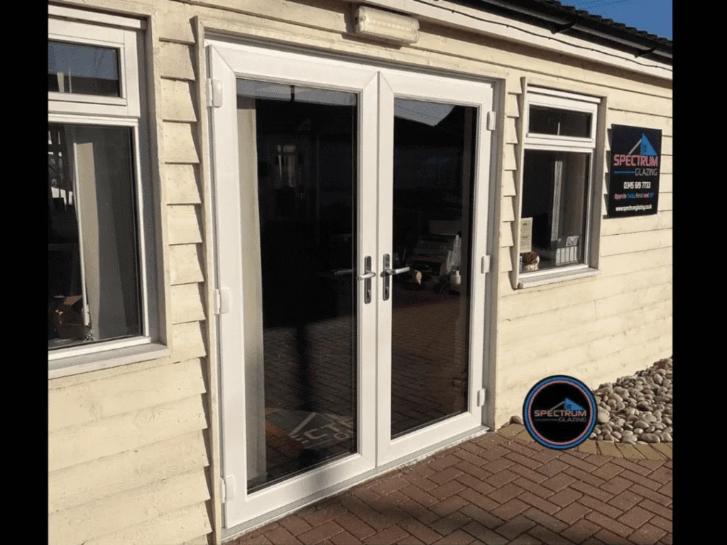White French door installation