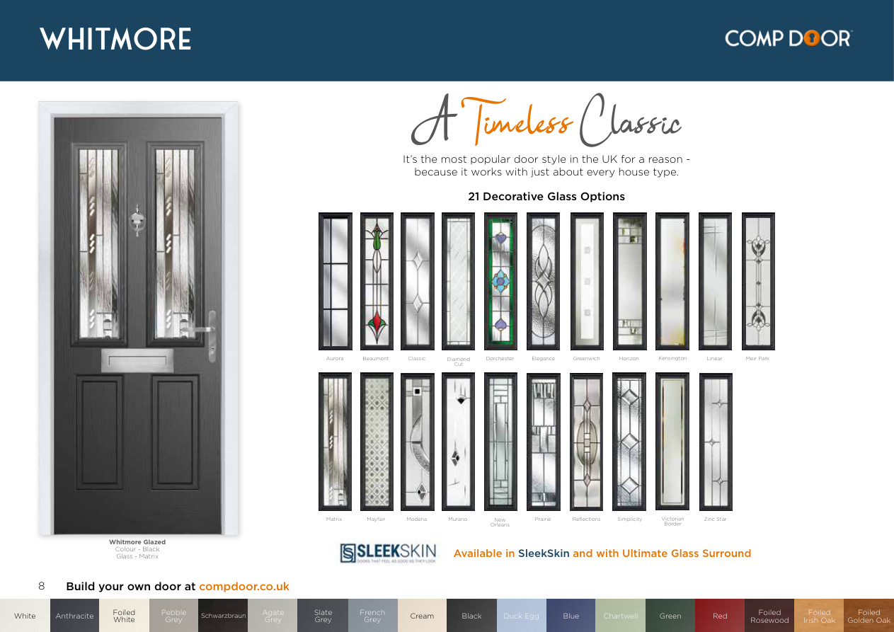Whitmore design and glazing options — June 2026 brochure