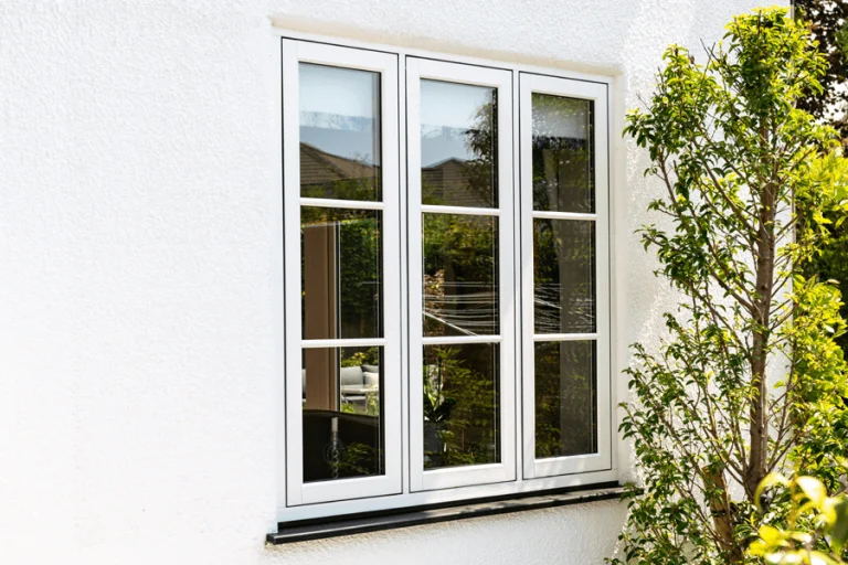 White flush sash windows with glazing bars